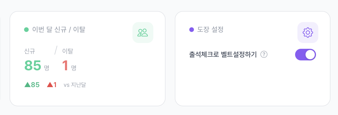 대시보드 벨트 설정 토글